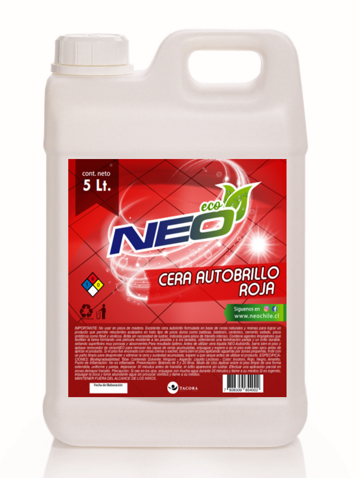 Cera Autobrillo Roja 5 Lt