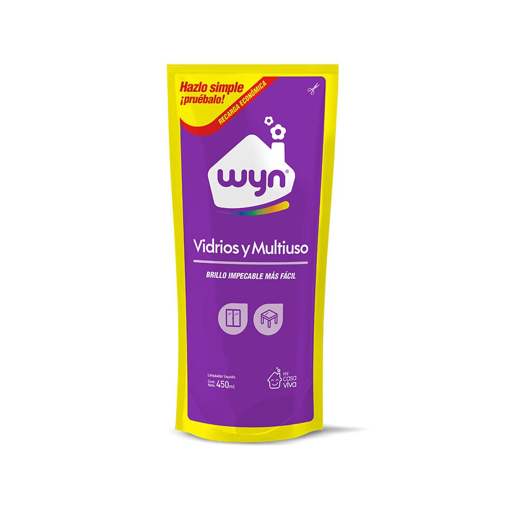 Limpiador Liquido Vidrios Wyn Dp 450ml