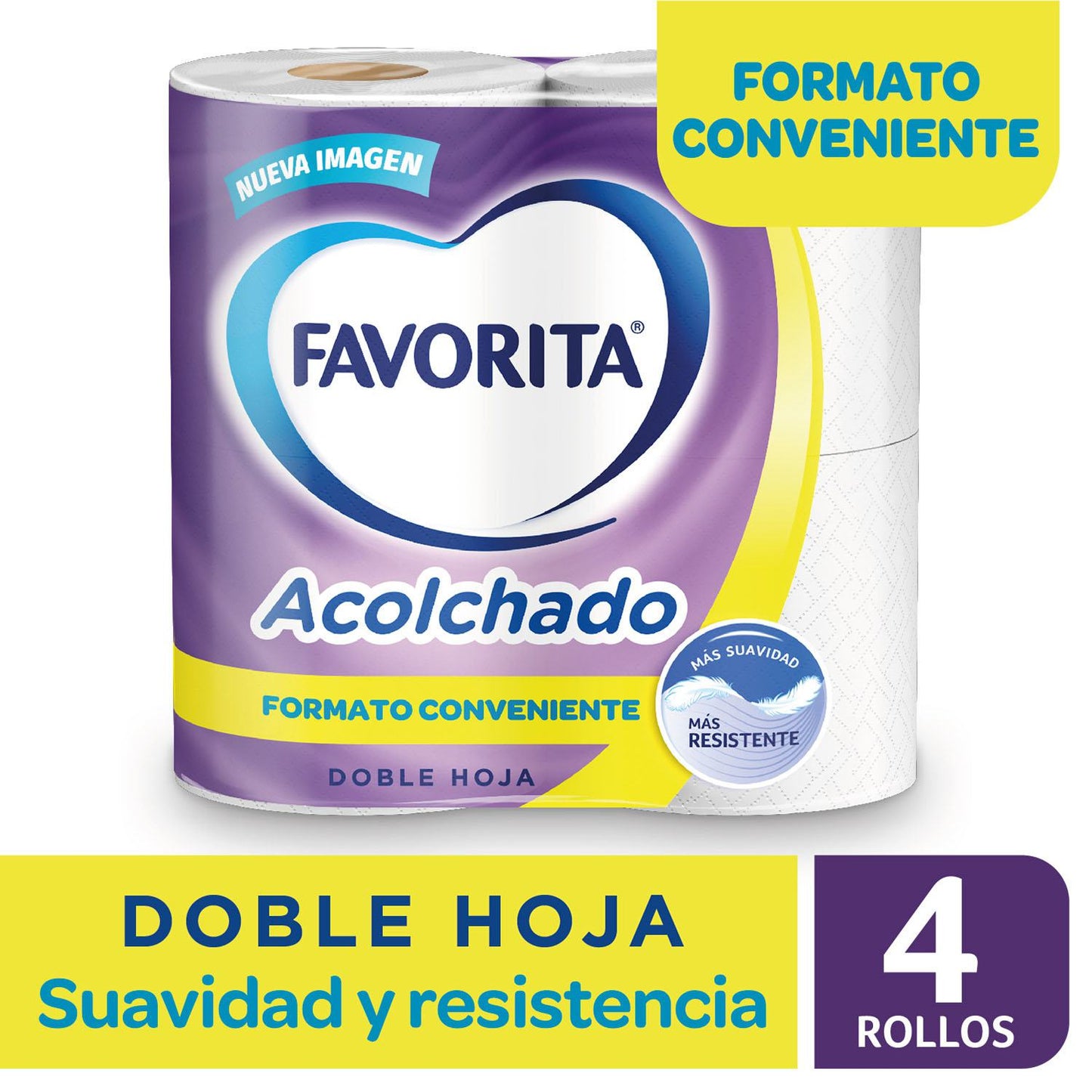 Papel Higienico Doble Hoja Acolchado Favorita 4rollosx22m