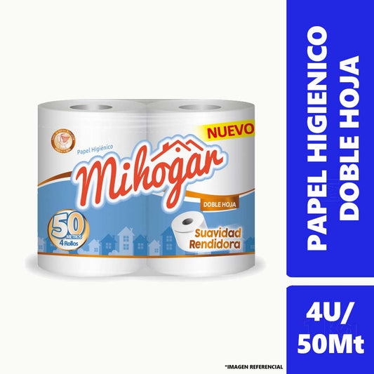 Papel Higienico Doble Hoja Mi Hogar 4UX50MT