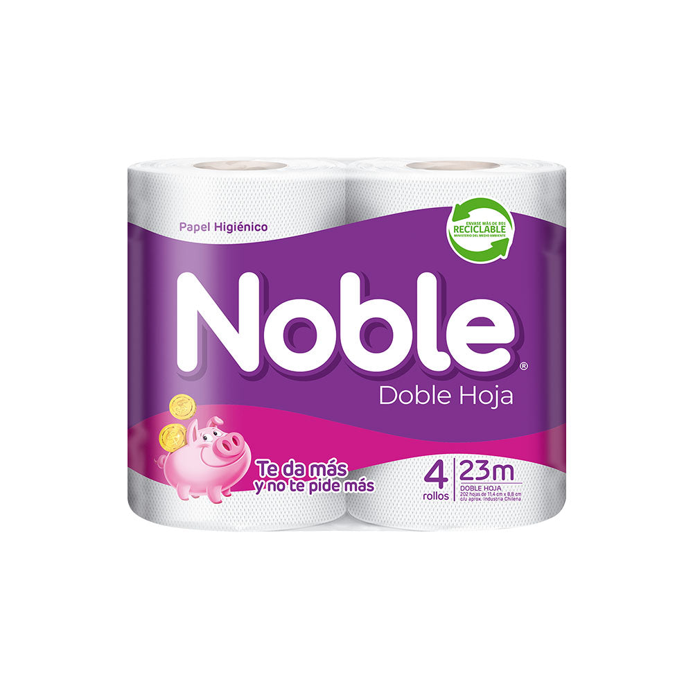 Papel Higienico Doble Hoja Noble 4Rollosx23Mt