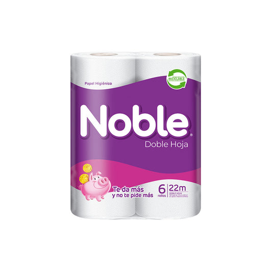 Papel Higienico Doble Hoja Noble 6rollosx22m