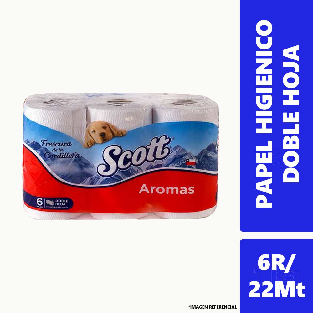 Papel Higienico Doble Hoja Scott Aromas 6rollosx22m