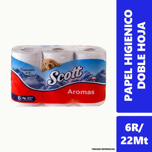 Papel Higienico Doble Hoja Scott Aromas 6rollosx22m