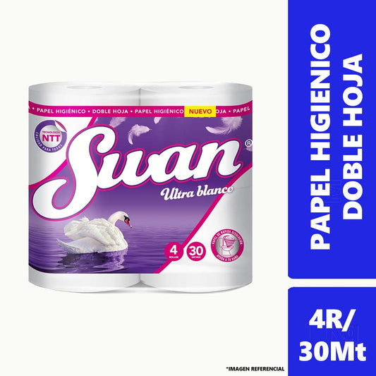 Papel Higienico Doble Hoja Swan Ultra Blanco 4x30mt