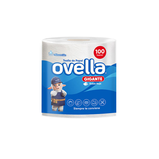 Toalla De Papel Ovella Doble Hoja 100 Mts