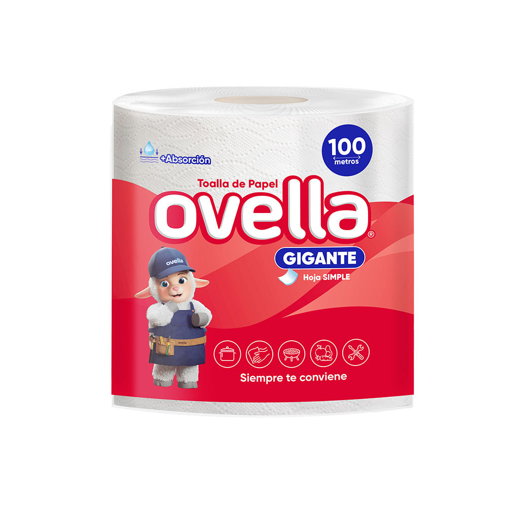 Toalla De Papel Ovella Una Hoja 100 Mt