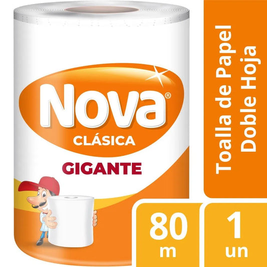 Toalla Papel Clasica Gigante Nova Paq 80m