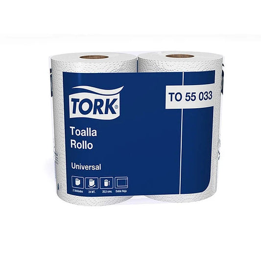 Toalla Papel Doble Rollo Tork Paq 2rollosx24m