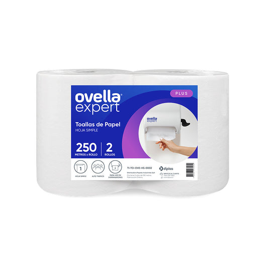 Toalla Papel Jumbo Plus Una Hoja Ovella 250MT