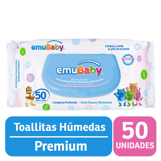 Toallitas Humedas Con Tapa Emubaby 50Un